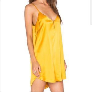Mason Silk Slip Mini Dress Women’s Yellow Sleeveless Sz 4